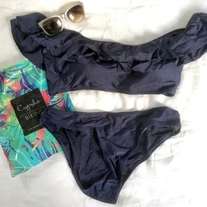 Cupshe Off-the-Shoulder crop top bikini, NWT